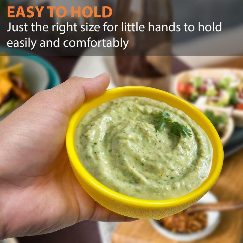 KSEV Salsa Bowls â€“ 6 Pack (Multi Color), 13oz BPA FREE Small Bowl Unbreakable Mexican Molcajete Chip Guacamole, Serving Dish, Sauce Cup, Side bowl, Snack, Chips, Dip, Nuts, Candy, Ice Cream, Party Use - Image 3
